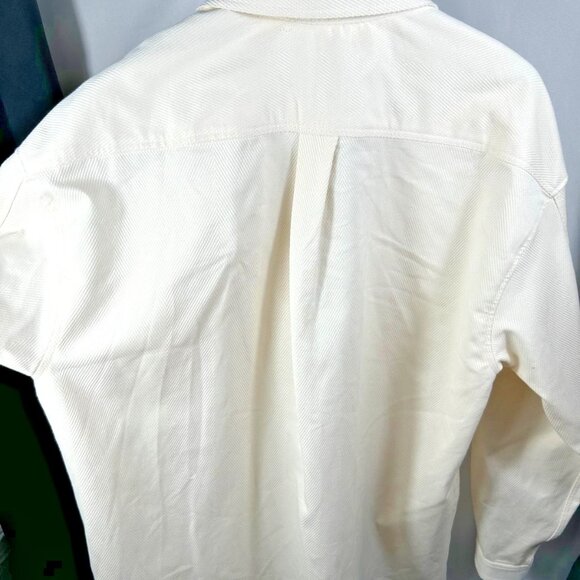 NWT - Zara - Men’s Relaxed Fit Shirt Cream Ivory - Size Large - Picture 4 of 5